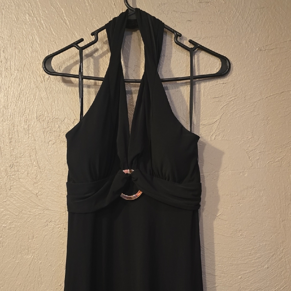 My Michelle Black Backless Halter Dress